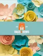 Bags & Bows by S. Walter Catalog: A collection of colorful retail shopping bags and gift boxes from a professional packaging catalog.