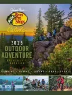 Bass Pro Shops Catalog: A comprehensive collection of fishing lures and outdoor gear organized for a trip.