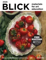 Blick Art Catalog: Close-up of professional art supplies including brushes