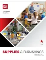 Brodart Supplies & Furnishing Catalog: A modern library interior featuring organized shelving