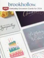 A professional assortment of Brookhollow Greeting Cards and premium business stationery arranged on a clean office desk.