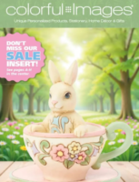 A collection of personalized return address labels and custom stationery from the Colorful Images catalog.