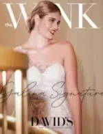 David’s Bridal Catalog: A bride looking through a wedding dress catalog for inspiration