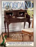 A collection of unique garden statues and indoor historical replicas from the Design Toscano catalog displayed in a well-styled home environment.