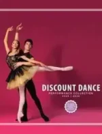 Discount Dance Supply: Professional dancer fitting new pointe shoes in a studio setting.