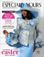 A collection of stylish wigs and elegant women's church suits from Especially Yours Catalog.