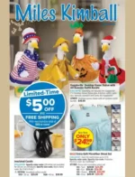 Miles Kimball Catalog: A variety of organized home goods and kitchen gadgets on a clean countertop