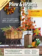 Plow & Hearth Catalog: A cozy living room with a stone fireplace