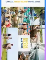 Rhode Island Travel Guide: A scenic view of the Newport Cliff Walk featuring rocky Atlantic coastline and historic mansions in the background.