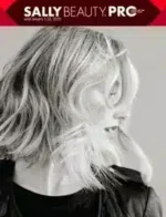 Sally Beauty Supply Catalog: A wide variety of professional hair color bottles and styling tools arranged neatly on a shelf.