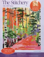 A collection of colorful needlework kits and embroidery supplies from The Stitchery Catalog.