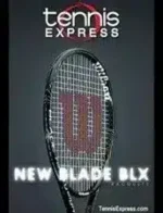 Tennis Express Catalog: A variety of high-performance tennis racquets and professional court shoes displayed for comparison.