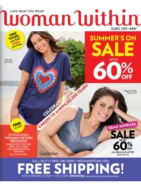 The front cover of the 2026 Woman Within catalog featuring the latest plus size women's fashions.